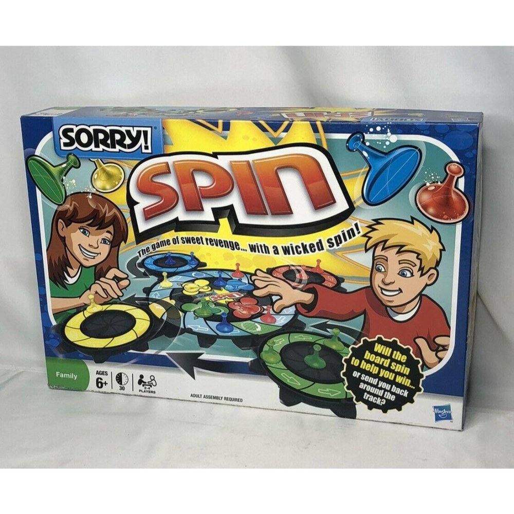Hasbro SORRY SPIN Board Game Complete EUC